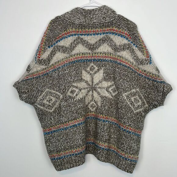 American Eagle Aztec Print Wool/Alpaca Blend Short Sleeve Cardigan. Size Medium. - Picture 9 of 14